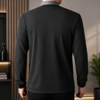 Men's Faux Two-Piece Collar Cardigan Shirt